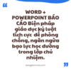 POWERPOINT BÁO CÁO Biện pháp giáo dục kỷ luật tích cực  để phòng chống, ngăn ngừa bạo lực học đường trong lớp chủ nhiệm.