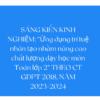 SÁNG KIẾN KINH NGHIỆM: “Ứng dụng trí tuệ nhân tạo nhằm nâng cao chất lượng dạy học môn Toán lớp 2” THEO CT GDPT 2018, NĂM 2023-2024
