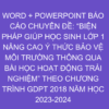 WORD + POWERPOINT BÁO CÁO CHUYÊN ĐỀ: “BIỆN PHÁP GIÚP HỌC SINH LỚP 1 NÂNG CAO Ý THỨC BẢO VỆ MÔI TRƯỜNG THÔNG QUA BÀI HỌC HOẠT ĐỘNG TRẢI NGHIỆM” THEO CHƯƠNG TRÌNH GDPT 2018 NĂM HỌC 2023-2024