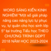 WORD SÁNG KIẾN KINH NGHIỆM "Một số giải pháp nâng cao năng lực tự phục vụ, tự quản cho học sinh lớp 5'' tại trường Tiểu học THEO CHƯƠNG TRÌNH GDPT 2018 NĂM HỌC 2023-2024