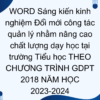 WORD Sáng kiến kinh nghiệm Đổi mới công tác quản lý nhằm nâng cao chất lượng dạy học tại trường Tiểu học THEO CHƯƠNG TRÌNH GDPT 2018 NĂM HỌC 2023-2024