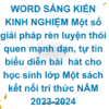 WORD SÁNG KIẾN KINH NGHIỆM Một số giải pháp rèn luyện thói quen mạnh dạn, tự tin biểu diễn bài  hát cho học sinh lớp Một sách kết nối tri thức NĂM 2023-2024
