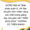 WORD Một số “Biện pháp quản lý, chỉ đạo chuyên môn nhằm nâng cao chất lượng giảng dạy của giáo viên” NĂM 2023-2024 * KHÔNG CÓ TRÊN MẠNG