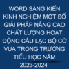 WORD SÁNG KIẾN KINH NGHIỆM MỘT SỐ GIẢI PHÁP NÂNG CAO CHẤT LƯỢNG HOẠT ĐỘNG CÂU LẠC BỘ CỜ VUA TRONG TRƯỜNG TIỂU HỌC NĂM 2023-2024