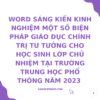 WORD SÁNG KIẾN KINH NGHIỆM MỘT SỐ BIỆN PHÁP GIÁO DỤC CHÍNH TRỊ TƯ TƯỞNG CHO HỌC SINH LỚP CHỦ NHIỆM TẠI TRƯỜNG TRUNG HỌC PHỔ THÔNG NĂM 2023