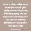 WORD SÁNG KIẾN KINH NGHIỆM  Một số giải pháp thực hiện phong trào xây dựng lớp học hạnh phúc cho học sinh lớp 5 theo CHƯƠNG TRÌNH GDPT 2018 NĂM HỌC 2023-2024