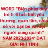 WORD "Biện pháp dạy trẻ 5- 6 tuổi biết yêu thương, quan tâm, chia sẻ với bạn bè và mọi người xung quanh” NĂM 2023-2024* ĐẠT GIẢI NHÌ TỈNH