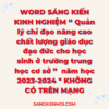 WORD SÁNG KIẾN KINH NGHIỆM “ Quản lý chỉ đạo nâng cao chất lượng giáo dục đạo đức cho học sinh ở trường trung học cơ sở ”  năm học 2023-2024 * KHÔNG CÓ TRÊN MẠNG