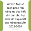 WORD Một số biện pháp rèn năng lực đọc hiểu văn bản cho học sinh lớp 3 qua tiết đọc mở rộng THEO CHƯƠNG TRÌNH GDPT 2018 NĂM 2023-2024