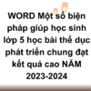 WORD Một số biện pháp giúp học sinh lớp 5 học bài thể dục phát triển chung đạt kết quả cao NĂM 2023-2024