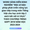 WORD SÁNG KIẾN KINH NGHIỆM “Một số biện pháp phát triển năng lực giao tiếp trong môn Tiếng Việt cho học sinh lớp 2 sách kết nối tri thức”  THEO CHƯƠNG TRÌNH GDPT 2018 NĂM HỌC 2023-2024