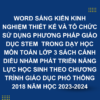 WORD SÁNG KIẾN KINH NGHIỆM THIẾT KẾ VÀ TỔ CHỨC SỬ DỤNG PHƯƠNG PHÁP GIÁO DỤC STEM  TRONG DẠY HỌC MÔN TOÁN LỚP 3 SÁCH CÁNH DIỀU NHẰM PHÁT TRIỂN NĂNG LỰC HỌC SINH THEO CHƯƠNG TRÌNH GIÁO DỤC PHỔ THÔNG 2018 NĂM HỌC 2023-2024
