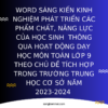 WORD SÁNG KIẾN KINH NGHIỆM PHÁT TRIỂN CÁC PHẨM CHẤT, NĂNG LỰC CỦA HỌC SINH  THÔNG QUA HOẠT ĐỘNG DẠY HỌC MÔN TOÁN LỚP 9 THEO CHỦ ĐỀ TÍCH HỢP TRONG TRƯỜNG TRUNG HỌC CƠ SỞ NĂM 2023-2024