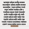 WORD SÁNG KIẾN KINH NGHIỆM TẠO HỨNG THÚ HỌC MÔN TOÁN LỚP 1 THÔNG QUA THỦ THUẬT GIỚI THIỆU BÀI VÀ TRÒ CHƠI SÁCH KẾT NỐI TRI THỨC SÁCH KẾT NỐI TRI THỨC THEO CHƯƠNG TRÌNH GDPT 2018 NĂM 2023-2024