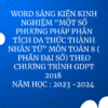WORD SÁNG KIẾN KINH NGHIỆM “MỘT SỐ PHƯƠNG PHÁP PHÂN TÍCH  ĐA THỨC THÀNH NHÂN TỬ” MÔN TOÁN 8 ( PHẦN ĐẠI SỐ) THEO CHƯƠNG TRÌNH GDPT 2018 NĂM HỌC : 2023 -2024