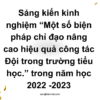Sáng kiến kinh nghiệm “Một số biện pháp chỉ đạo nâng cao hiệu quả công tác Đội trong trường tiểu học.” trong năm học 2022 -2023