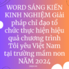 WORD SÁNG KIẾN KINH NGHIỆM Giải pháp chỉ đạo tổ chức thực hiện hiệu quả chương trình Tôi yêu Việt Nam tại trường mầm non NĂM 2024