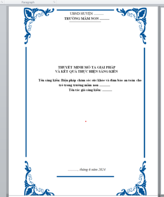 WORD Biện pháp chăm sóc sức khỏe và đảm bảo an toàn cho trẻ trong trường mầm non năm 2024 THEO CHƯƠNG TRÌNH GDPT 2018 * KHÔNG CÓ TRÊN MẠNG