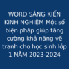 WORD SÁNG KIẾN KINH NGHIỆM Một số biện pháp giúp tăng cường khả năng vẽ tranh cho học sinh lớp 1 NĂM 2023-2024