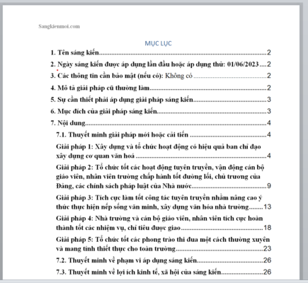 WORD SÁNG KIẾN KINH NGHIỆM Một số giải pháp xây dựng cơ quan trường học đạt chuẩn văn hoá ở trường THPT NĂM 2023-2024