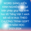 WORD SÁNG KIẾN KINH NGHIỆM Một số biện pháp giúp học sinh học tốt Tiếng Việt 1 sách kết nối tri thức THEO CHƯƠNG TRÌNH GDPT 2018 NĂM HỌC 2023-2024
