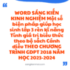 WORD SÁNG KIẾN KINH NGHIỆM Một số biện pháp giúp học sinh lớp 3 rèn kĩ năng Tính giá trị biểu thức theo bộ sách Cánh diều THEO CHƯƠNG TRÌNH GDPT 2018 NĂM HỌC 2023-2024