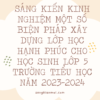 SÁNG KIẾN KINH NGHIỆM MỘT SỐ BIỆN PHÁP XÂY DỰNG LỚP HỌC HẠNH PHÚC CHO HỌC SINH LỚP 5 TRƯỜNG TIỂU HỌC NĂM 2023-2024