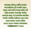 WORD SÁNG KIẾN KINH NGHIỆM TỔ CHỨC DẠY HỌC CHỦ ĐỀ STEM MỘT SỐ NỘI DUNG THUỘC MÔN KHOA HỌC TỰ NHIÊN NHẰM PHÁT TRIỂN NĂNG LỰC CỦA HỌC SINH THCS NĂM 2023-2024 THEO CHƯƠNG TRÌNH GDPT 2018