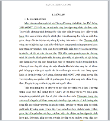 WORD “Biện pháp rèn năng lực tự chủ và tự học cho học sinh lớp 2 theo chương trình GDPT 2018” NĂM 2022-2023