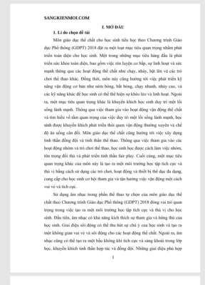 WORD Sáng kiến KINH NGHIỆM  “Biện pháp sử dụng âm nhạc cho phần thể thao tự chọn trong môn giáo dục thể chất theo chương trình GDPT 2018′ NĂM 2023-2024