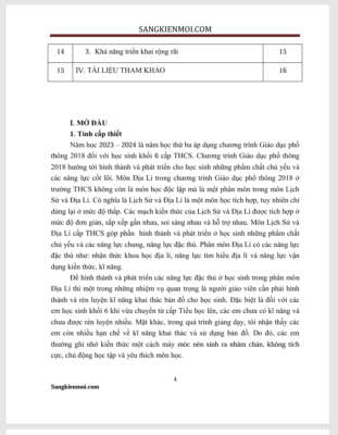 WORD Một số biện pháp rèn luyện và nâng cao hiệu quả khai thác bản đồ trong phân môn Địa lí (Môn Lịch sử và Địa lí) nhằm phát triển phẩm chất, năng lực cho học sinh lớp 6 sách kết nối tri thức NĂM 2023-2024 * KHÔNG CÓ TRÊN MẠNG