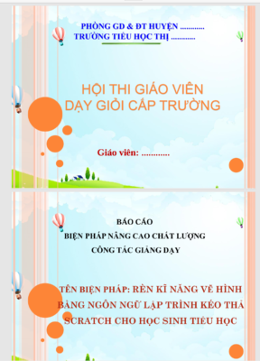 WORD  + POWERPOINT BÁO CÁO Rèn kĩ năng vẽ hình bằng ngôn ngữ lập trình kéo thả Scratch cho học sinh trong CLB Tin học LỚP 5 NĂM 2024-2025 * KHÔNG CÓ TRÊN MẠNG