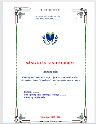 WORD ỨNG DỤNG TRÒ CHƠI HỌC TẬP KHI DẠY “PHÂN SỐ – CÁC PHÉP TÍNH VỚI PHÂN SỐ” TRONG MÔN TOÁN LỚP 4 SÁCH KẾT NỐI TRI THỨC NĂM 2023-2024 CHƯƠNG TRÌNH GDPT 2018 * KHÔNG CÓ TRÊN MẠNG