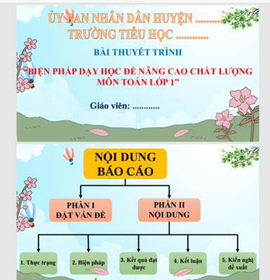 WORD + POWERPOINT “Một số biện pháp nâng cao chất lượng môn toán cho học sinh lớp 1 theo chương trình gdpt 2018” sách kết nối tri thức năm 2023-2024 ** KHÔNG CÓ TRÊN MẠNG