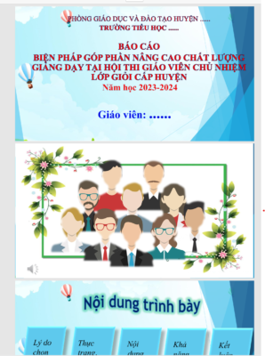 WORD + POWERPOINT : “Biện pháp đổi mới họp phụ huynh tại lớp 1 ở Trường tiểu học” NĂM 2023-2024 * KHÔNG CÓ TRÊN MẠNG
