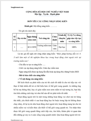 WORD “MỘT SỐ GIẢI PHÁP NÂNG CAO HIỆU QUẢ TỔ CHỨC HOẠT ĐỘNG TẠO HÌNH CHO TRẺ 3-4 TUỔI TRƯỜNG MẦM NON” NĂM 2024 * KHÔNG CÓ TRÊN MẠNG