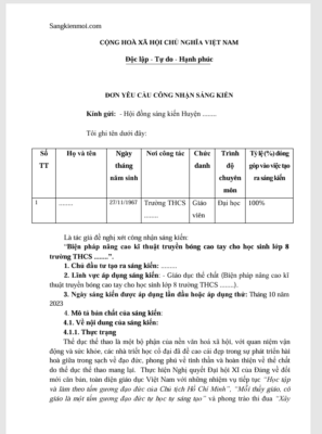 WORD SÁNG KIẾN KINH NGHIỆM MÔN GIÁO DỤC THỂ CHẤT LỚP 8 NĂM 2024 * KHÔNG CÓ TRÊN MẠNG