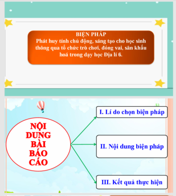 WORD + POWERPOINT biện pháp SÁNG KIẾN KINH NGHIỆM MÔN Địa lí 6” SÁCH KẾT NỐI TRI THỨC NĂM 2023-2024
