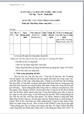 WORD Sáng kiến kinh nghiệm công tác chủ nhiệm lớp 8 CHỦ ĐỀ: XÂY DỰNG VĂN HÓA ỨNG XỬ CHO HỌC SINH LỚP 8 NĂM 2025-2026
