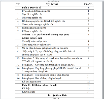 WORD Skkn stem mầm non: Stem hoạt động giáo dục cho trẻ 3-4 tuổi năm 2025-2026