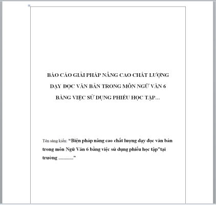 WORD + POWERPOINT SÁNG KIẾN KINH NGHIỆM SỬ DỤNG PHIẾU HỌC TẬP NHẰM NÂNG CAO CHẤT LƯỢNG MÔN NGỮ VĂN 6 NĂM 2026
