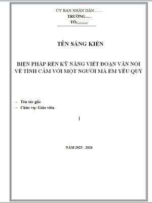 WORD Sáng kiến kinh nghiệm viết đoạn văn ngắn lớp 3 NĂM 2026 CHỦ ĐỀ: RÈN VIẾT ĐOẠN VĂN sách Chân trời sáng tạo