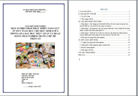 WORD Sáng kiến kinh nghiệm toán 4 kết nối tri thức NĂM 2026 CHỦ ĐỀ; PHÁT TRIỂN NĂNG LỰC HỌC SINH