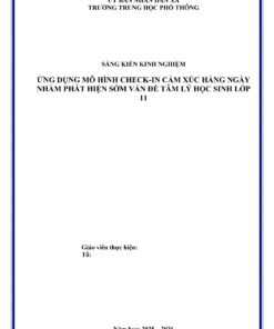 Sáng kiến kinh nghiệm GIÁO VIÊN CHỦ NHIỆM LỚP 11: CHỦ ĐỀ ỨNG DỤNG MÔ HÌNH CHECK-IN CHO HỌC SINH